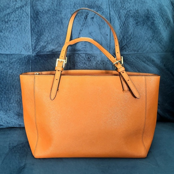 Tory Burch Mini Robinson Brown Leather Tote Bag - Picture 13 of 16
